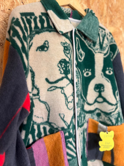 Jacquard Dog Design Jacket, Handmade by Szmat Sklad