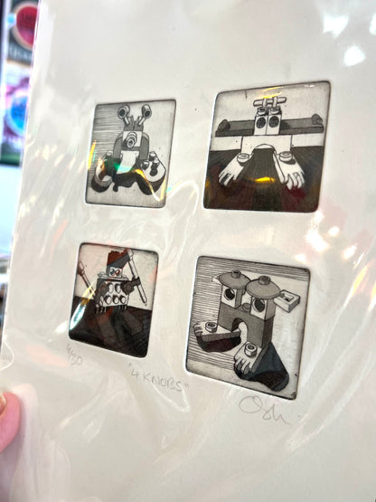 4 Knobs Lego Characters Etchings By Chris Moon