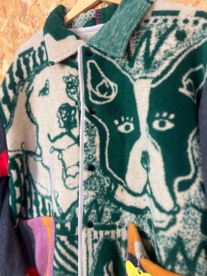 Jacquard Dog Design Jacket, Handmade by Szmat Sklad