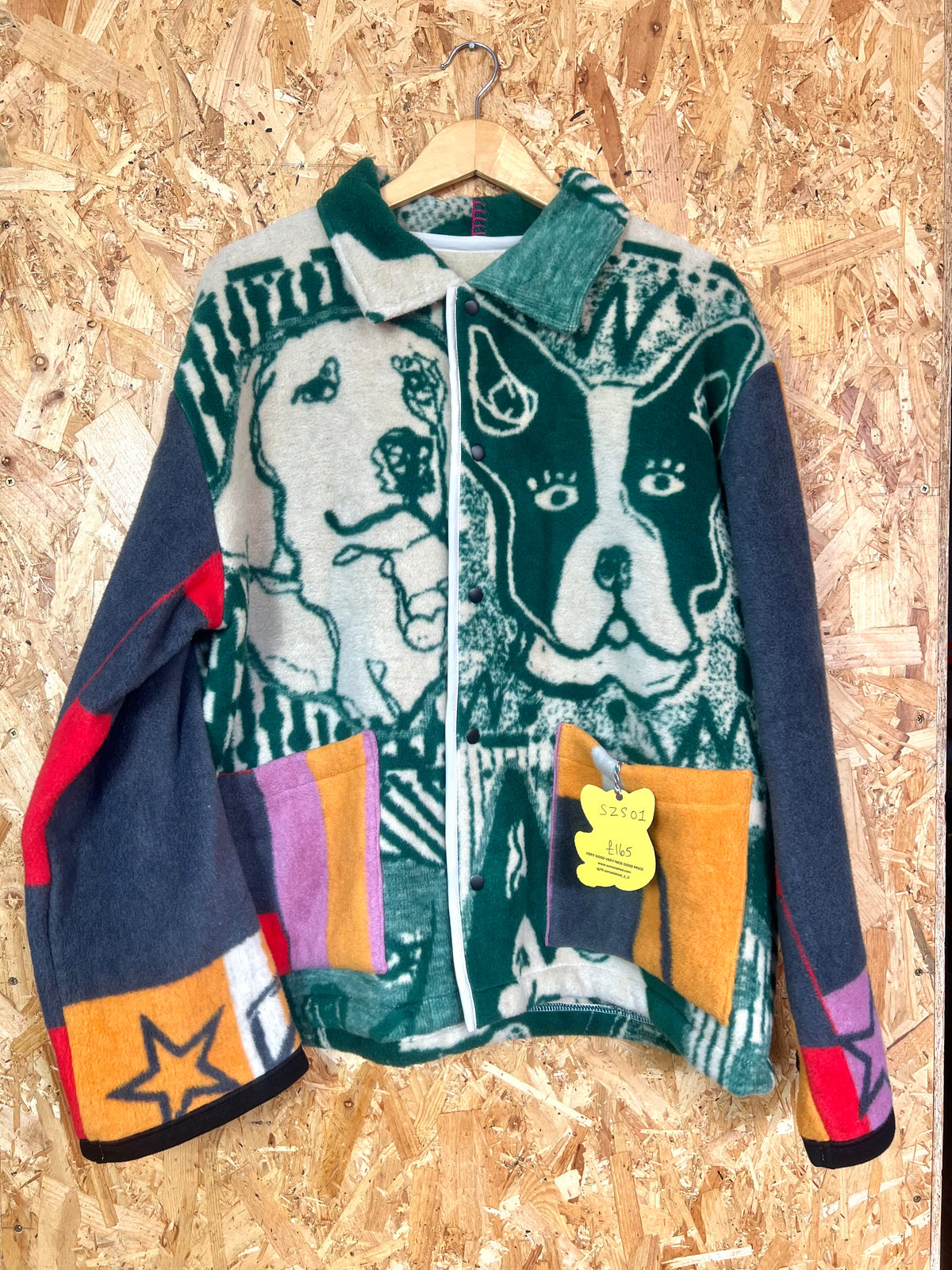 Jacquard Dog Design Jacket, Handmade by Szmat Sklad