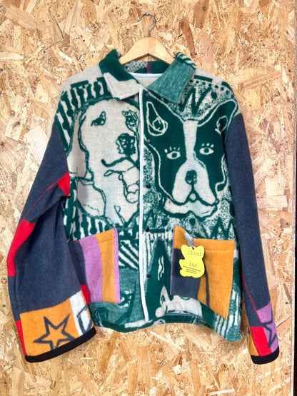 Jacquard Dog Design Jacket, Handmade by Szmat Sklad