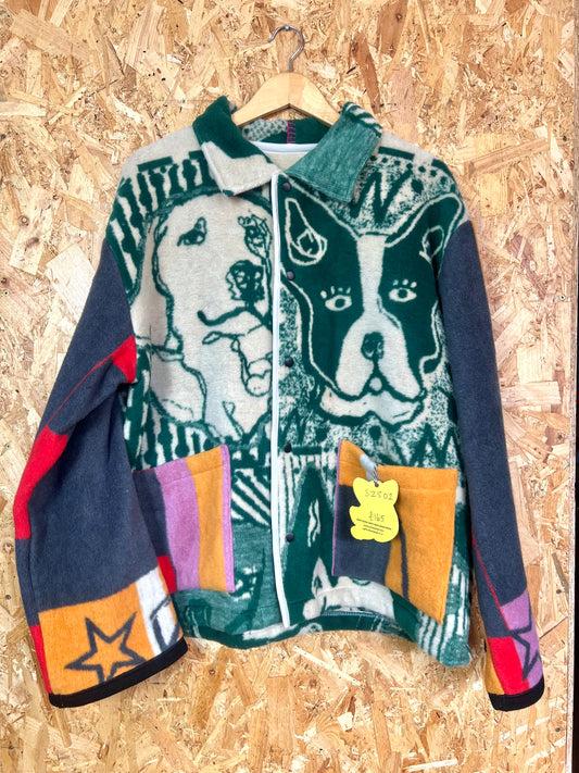 Jacquard Dog Design Jacket, Handmade by Szmat Sklad