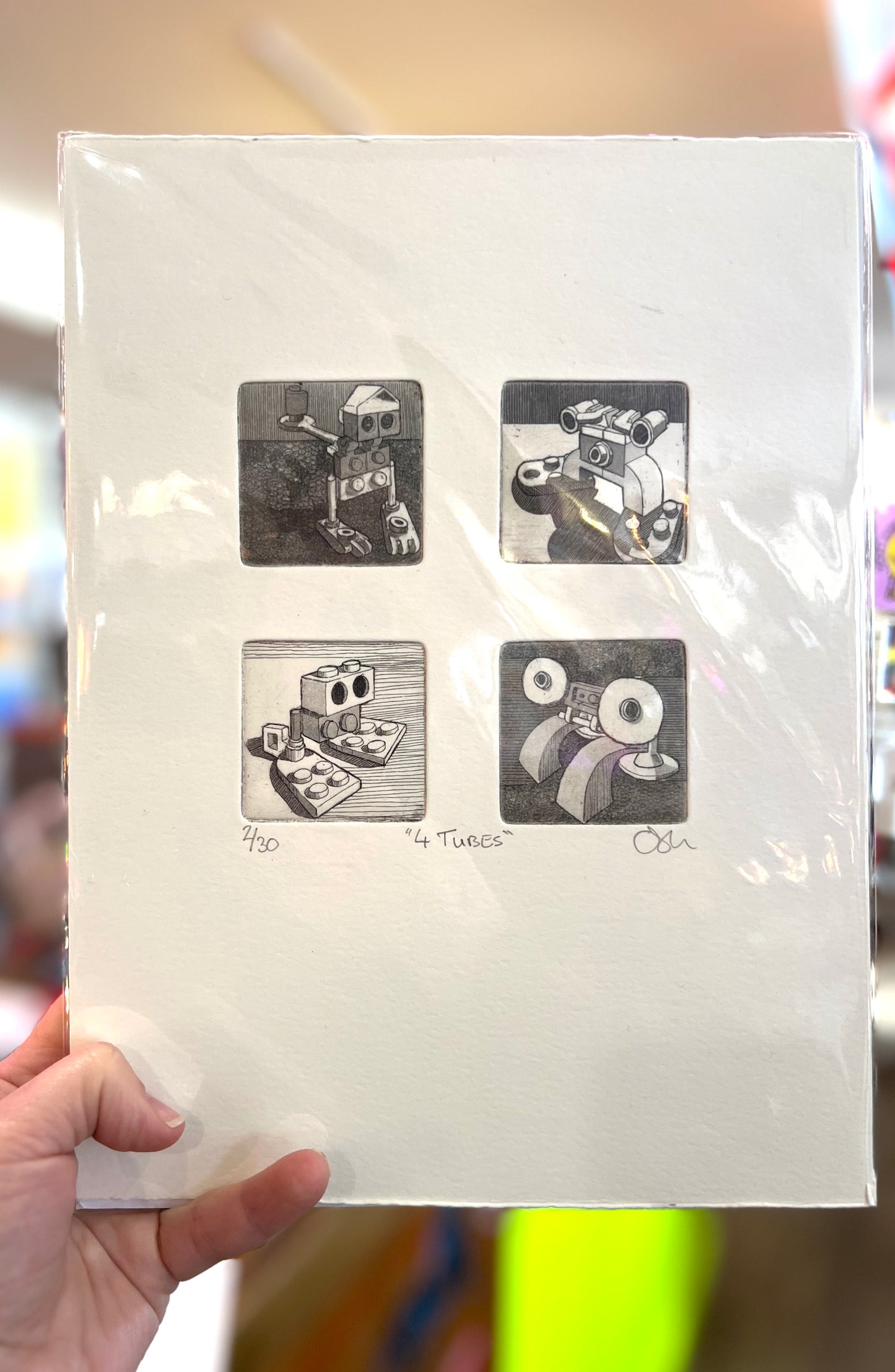 4 Tubes Lego Characters Etchings By Chris Moon