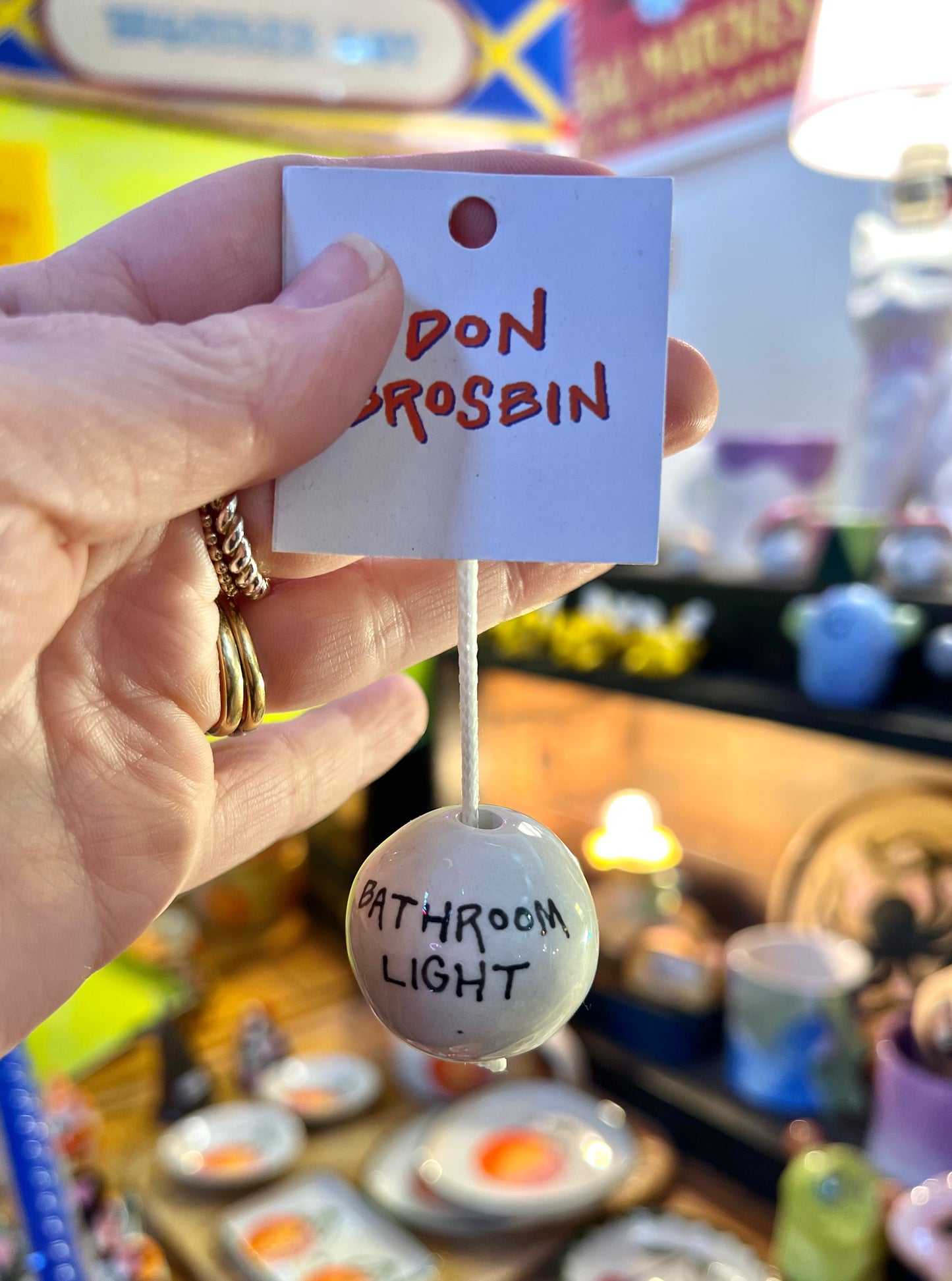 Ceramic Bathroom Light Pull by Don Brosbin