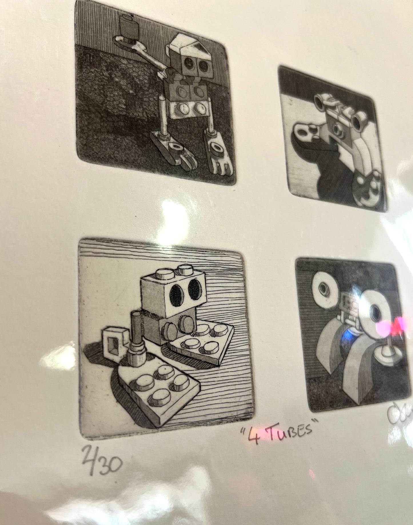 4 Tubes Lego Characters Etchings By Chris Moon