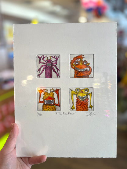 The Fab Four Finger Monster Etchings By Chris Moon