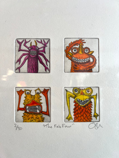 The Fab Four Finger Monster Etchings By Chris Moon