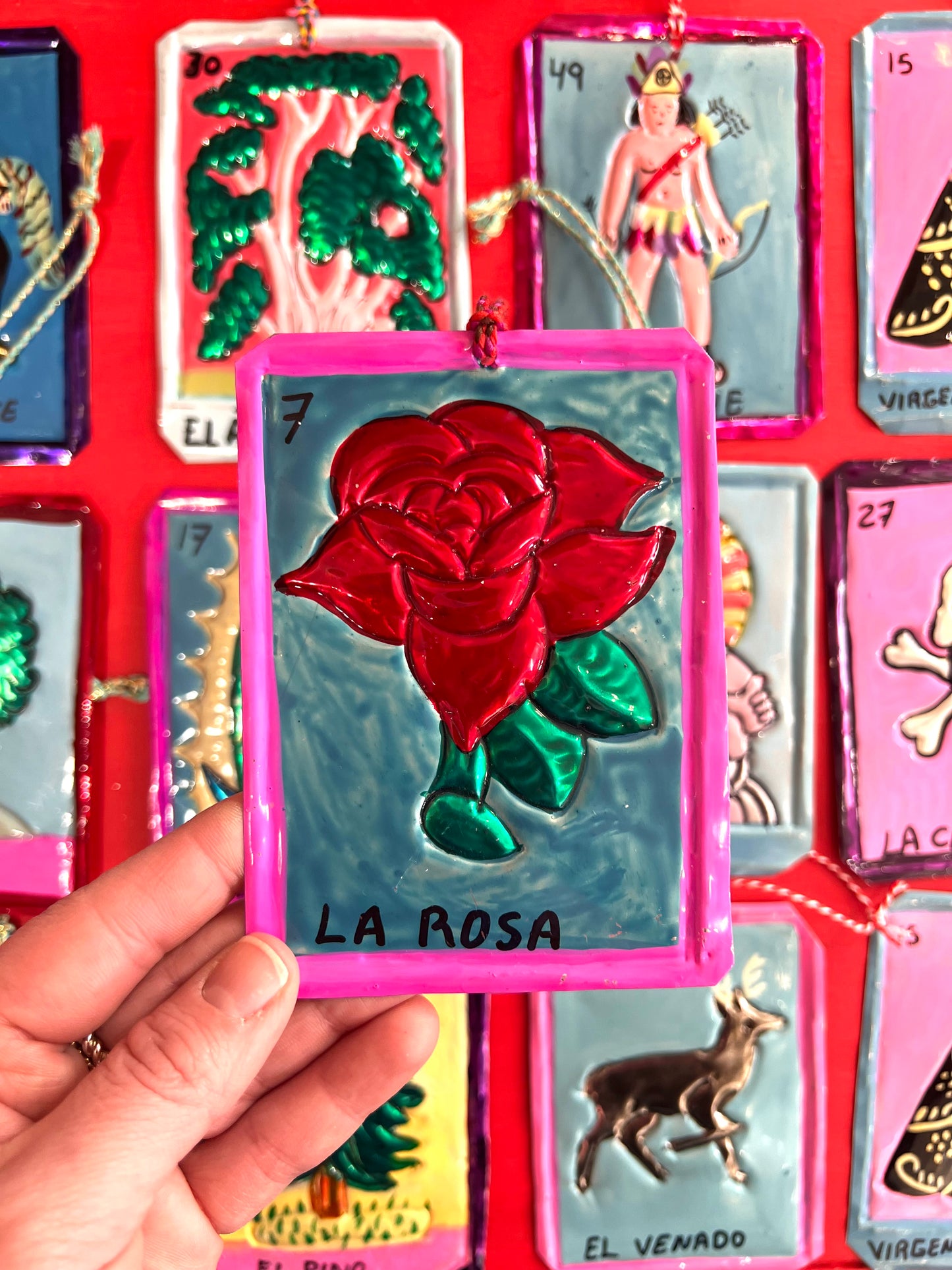 "La Rosa" Mexican Tin Hanging Decoration By Stanley Road