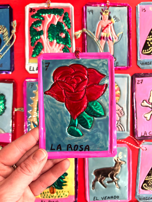 "La Rosa" Mexican Tin Hanging Decoration By Stanley Road