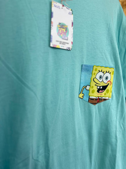 Reworked  Pocket Tee With Sponge Bob Square Pants by Silly Girl Club