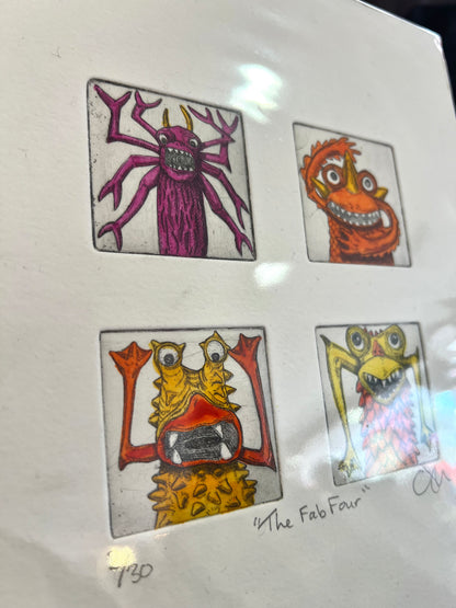 The Fab Four Finger Monster Etchings By Chris Moon