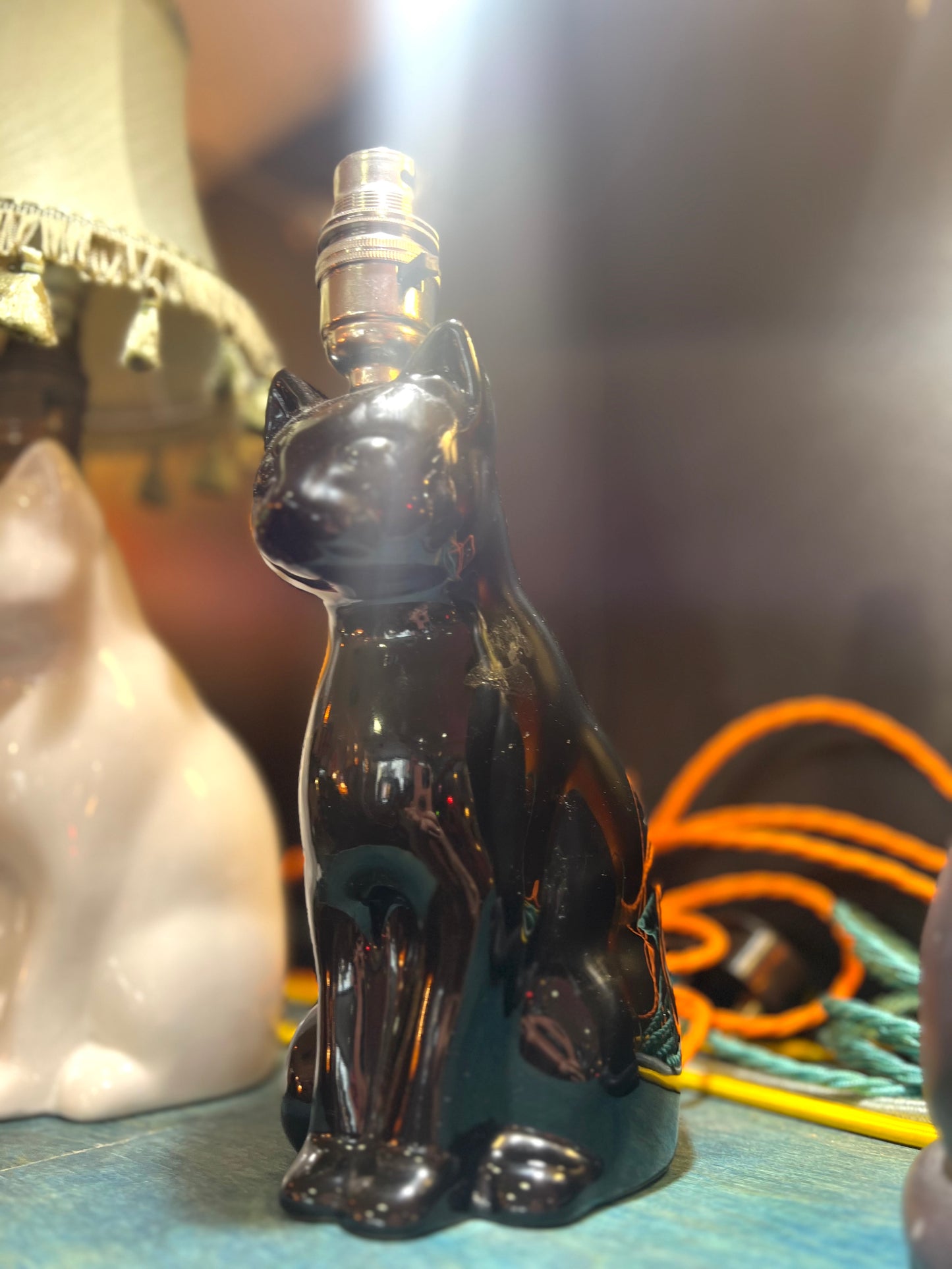 Vintage Black Cat Lamp by Lost & Foundry