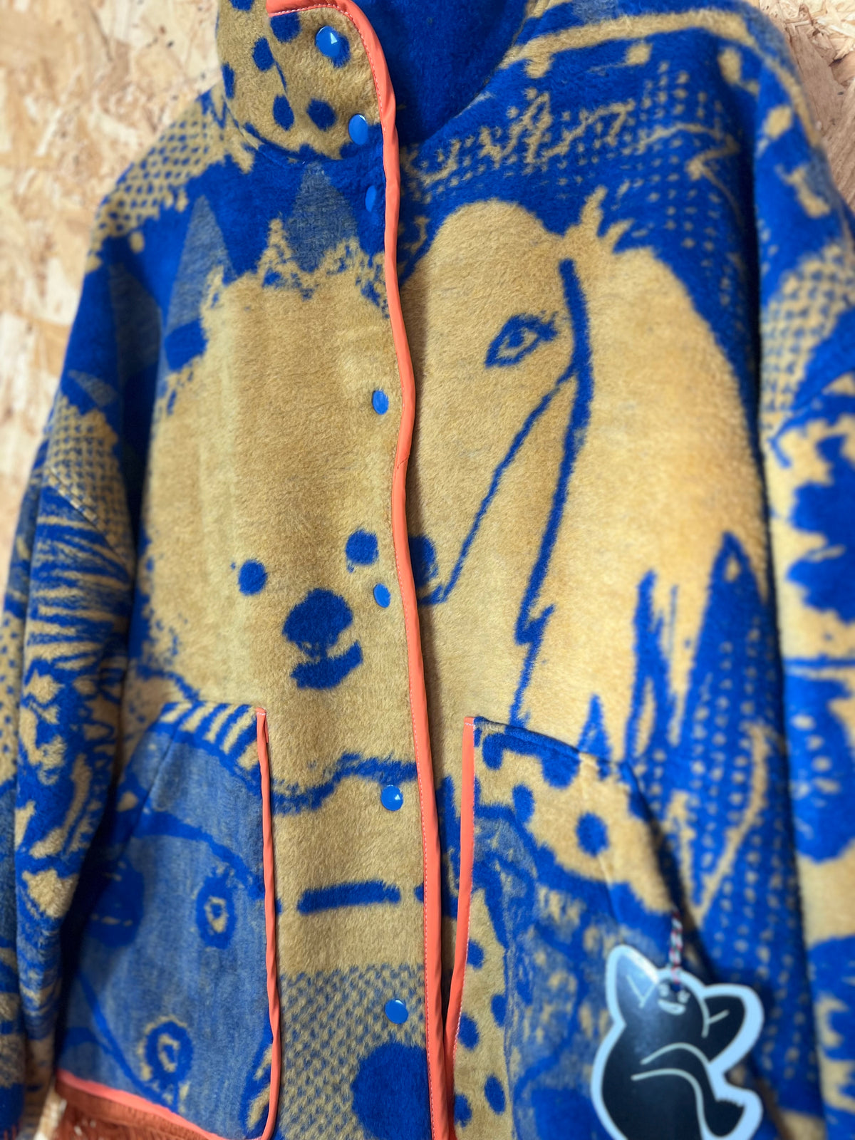 Jacquard Dog Design Jacket, Handmade by Szmat Sklad