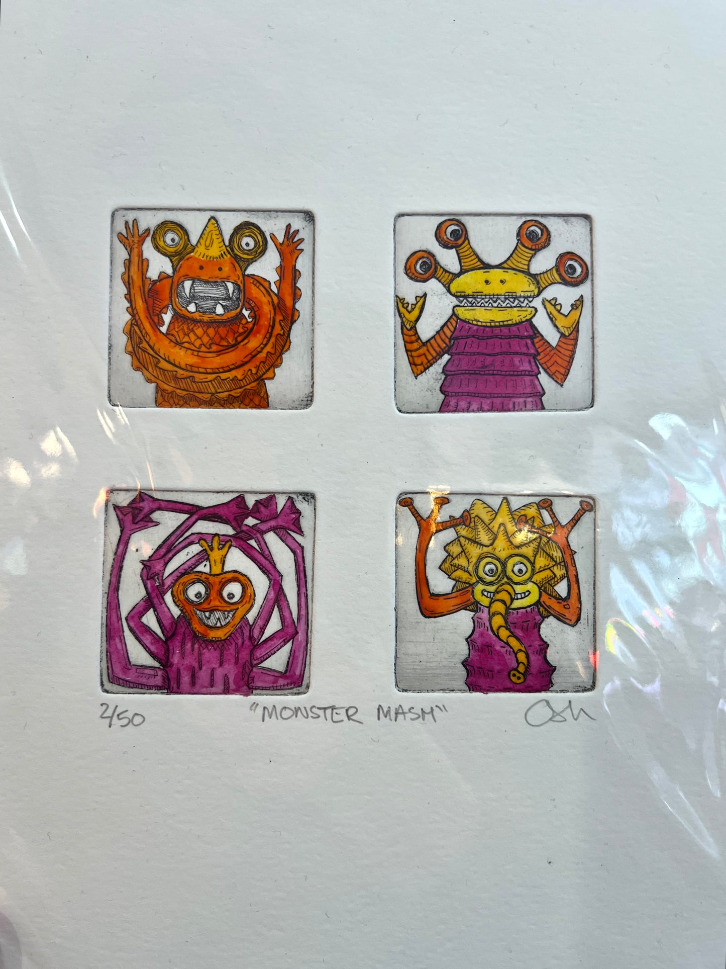 Monster Mash Finger Monster Etchings By Chris Moon