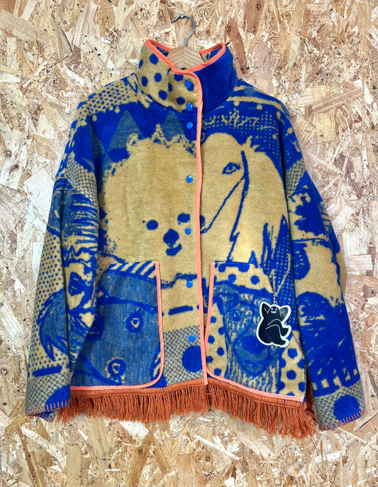 Jacquard Dog Design Jacket, Handmade by Szmat Sklad