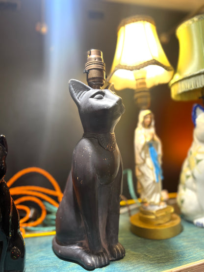 Vintage Black Egyptian Cat Lamp by Lost & Foundry