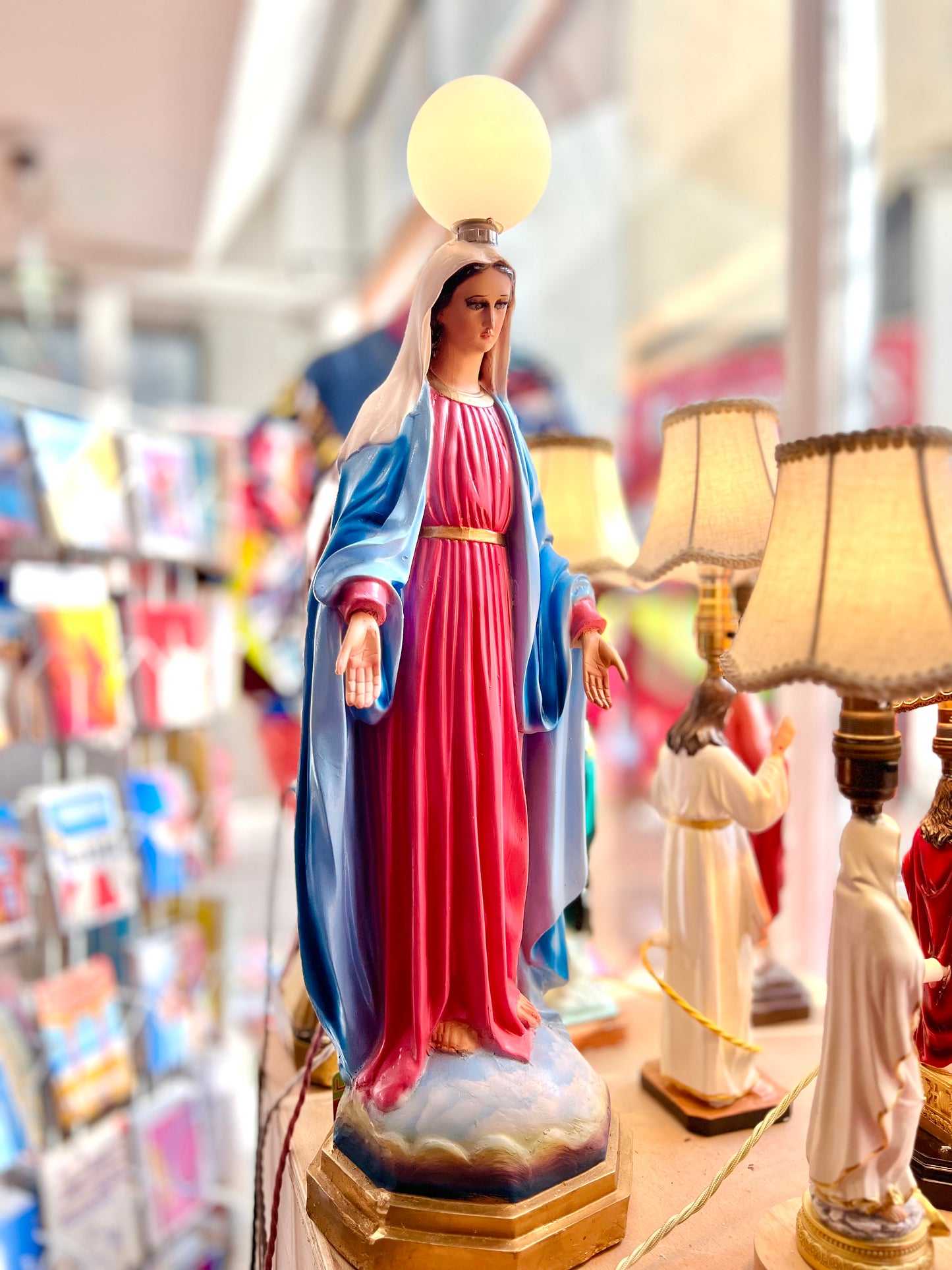 Vintage Large Virgin Mary Lamp by Lost & Foundry