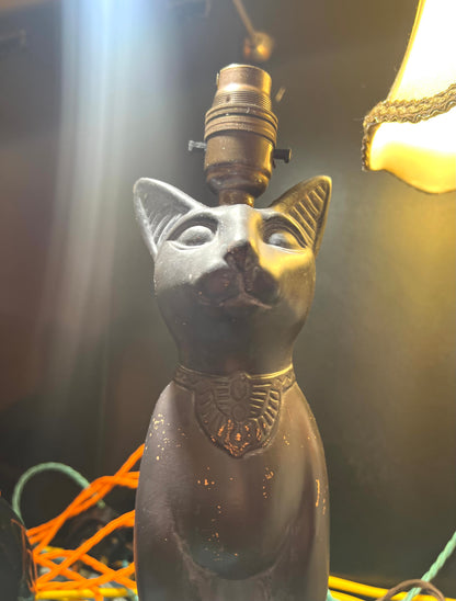 Vintage Black Egyptian Cat Lamp by Lost & Foundry