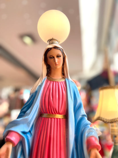 Vintage Large Virgin Mary Lamp by Lost & Foundry
