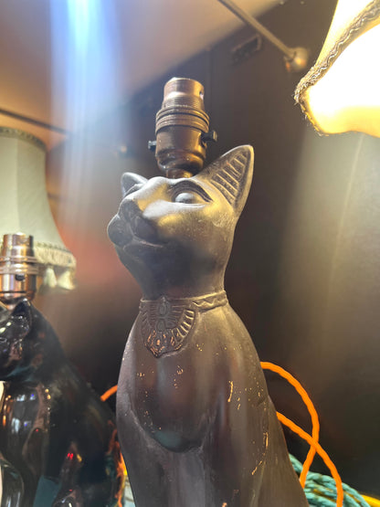 Vintage Black Egyptian Cat Lamp by Lost & Foundry