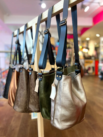 Small Leather Bucket Bag By Scarlett Sky