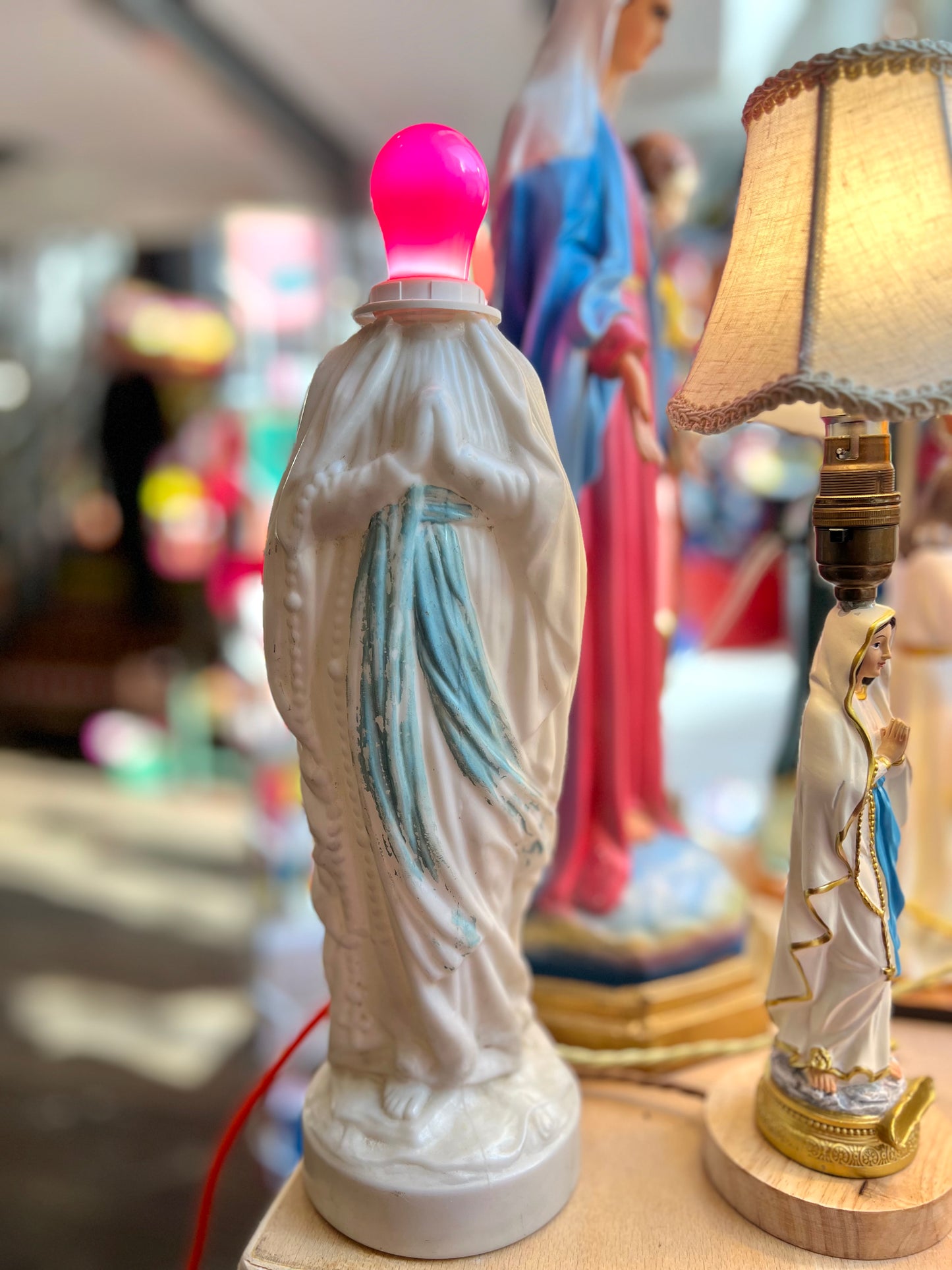 Vintage Large Headless Virgin Mary Figure Lamp by Lost & Foundry