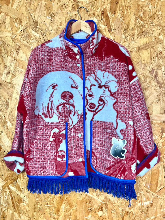 Jacquard Dog Design Jacket, Handmade by Szmat Sklad
