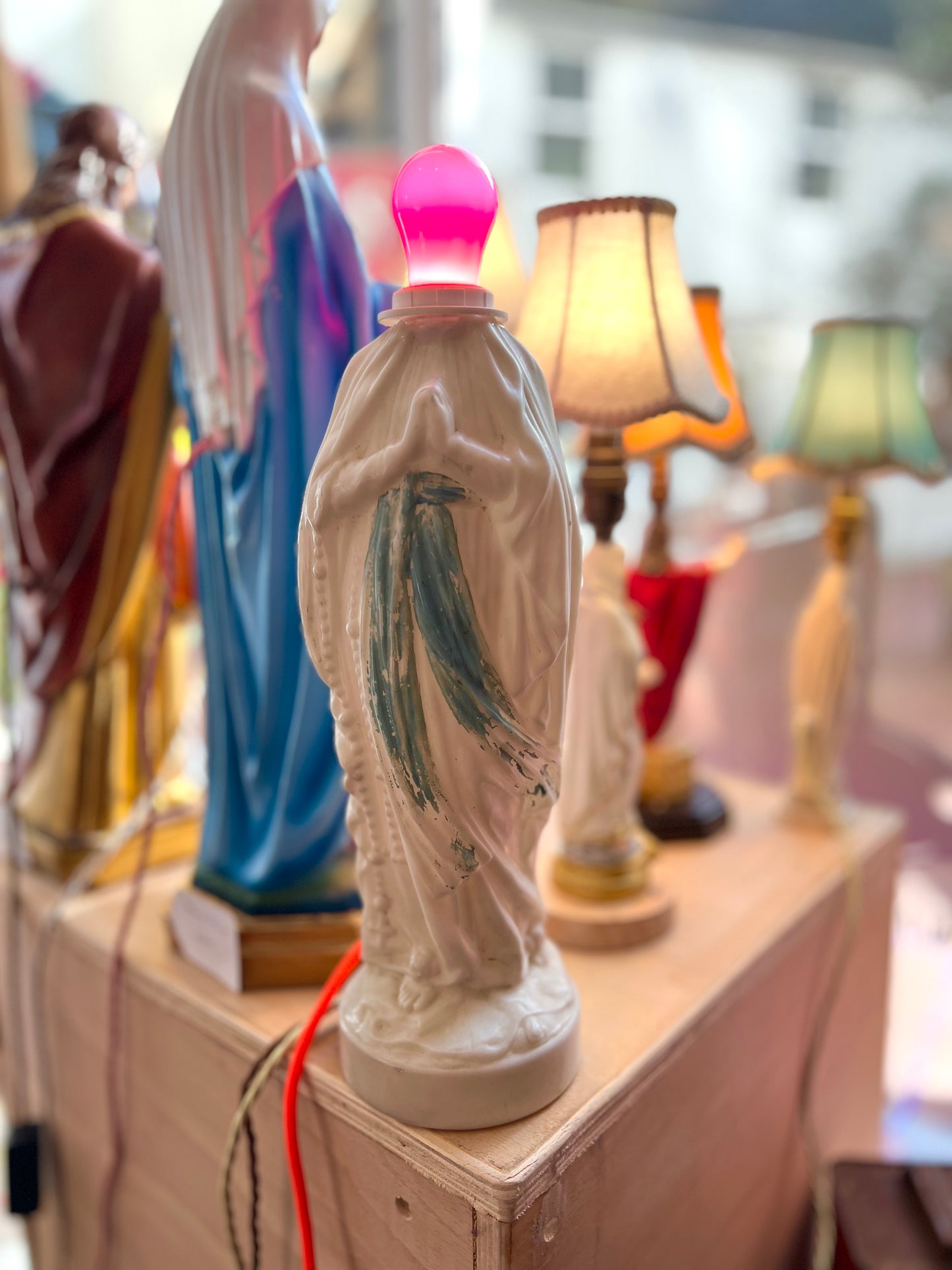 Vintage Large Headless Virgin Mary Figure Lamp by Lost & Foundry