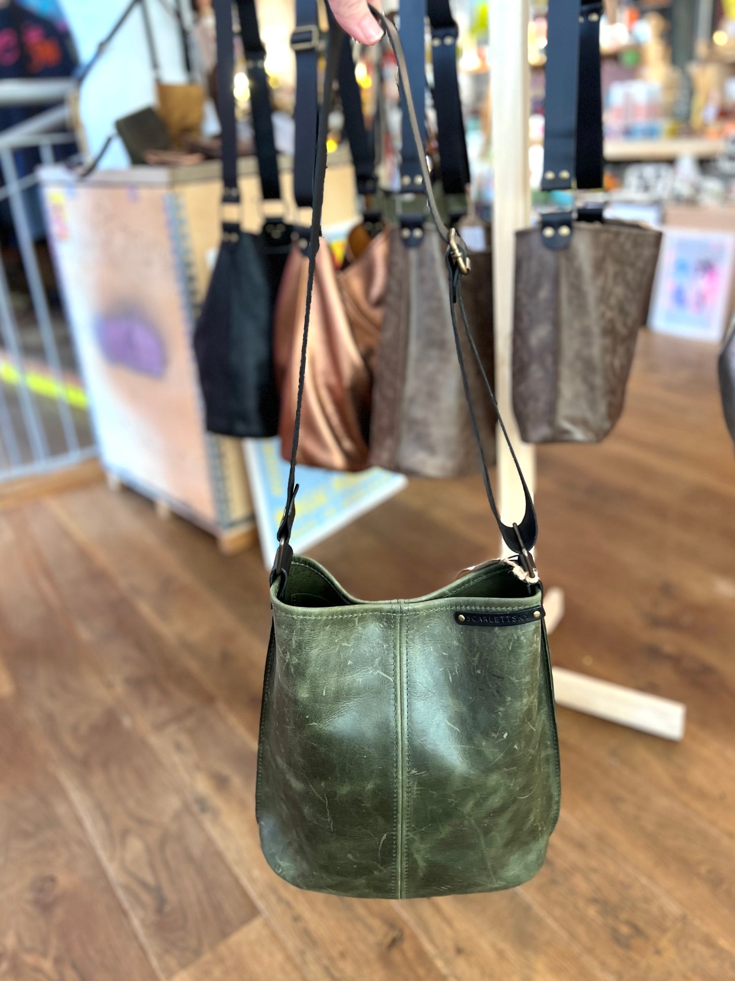 Small Leather Bucket Bag By Scarlett Sky