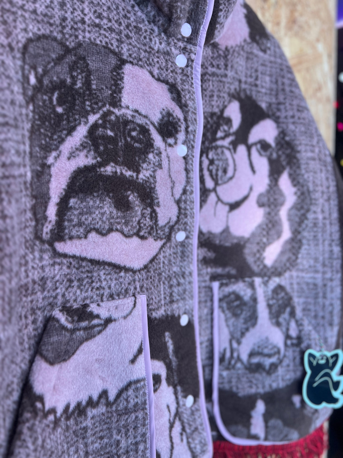 Jacquard Dog Design Jacket, Handmade by Szmat Sklad