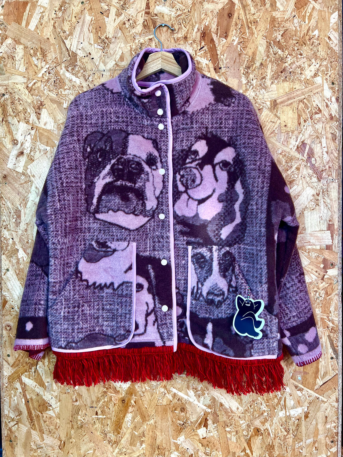Jacquard Dog Design Jacket, Handmade by Szmat Sklad