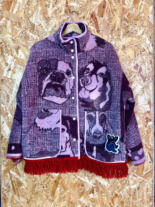Jacquard Dog Design Jacket, Handmade by Szmat Sklad