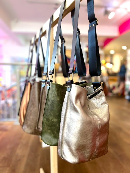 Small Leather Bucket Bag By Scarlett Sky