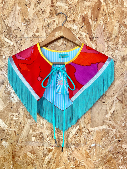 Colourful Capelet With Fringe By Flamingo Rodeo