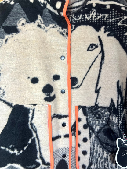 Jacquard Dog Design Jacket, Handmade by Szmat Sklad