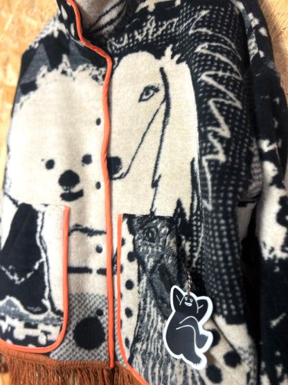 Jacquard Dog Design Jacket, Handmade by Szmat Sklad