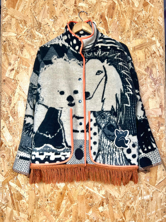 Jacquard Dog Design Jacket, Handmade by Szmat Sklad