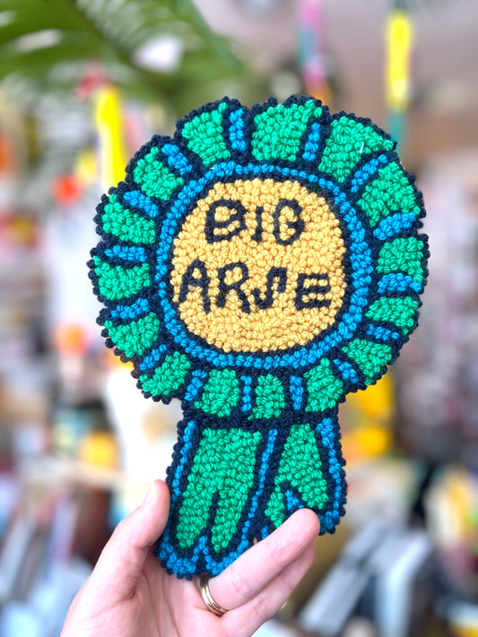 Needle Punched Wall Hanging 'Big Arse' Badge By Don Brosbin