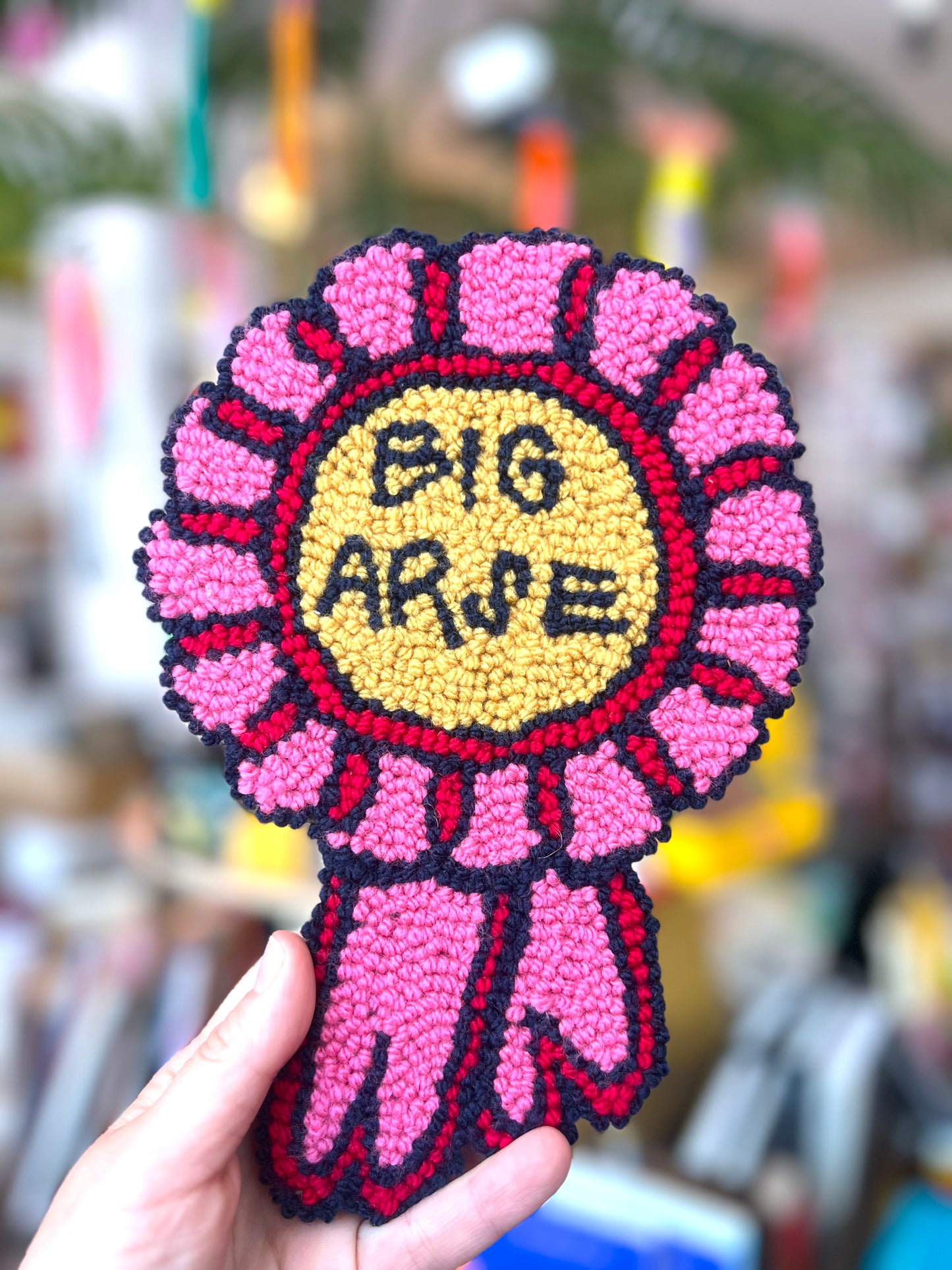 Needle Punched Wall Hanging 'Big Arse' Badge By Don Brosbin