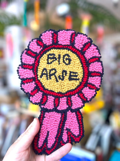 Needle Punched Wall Hanging 'Big Arse' Badge By Don Brosbin