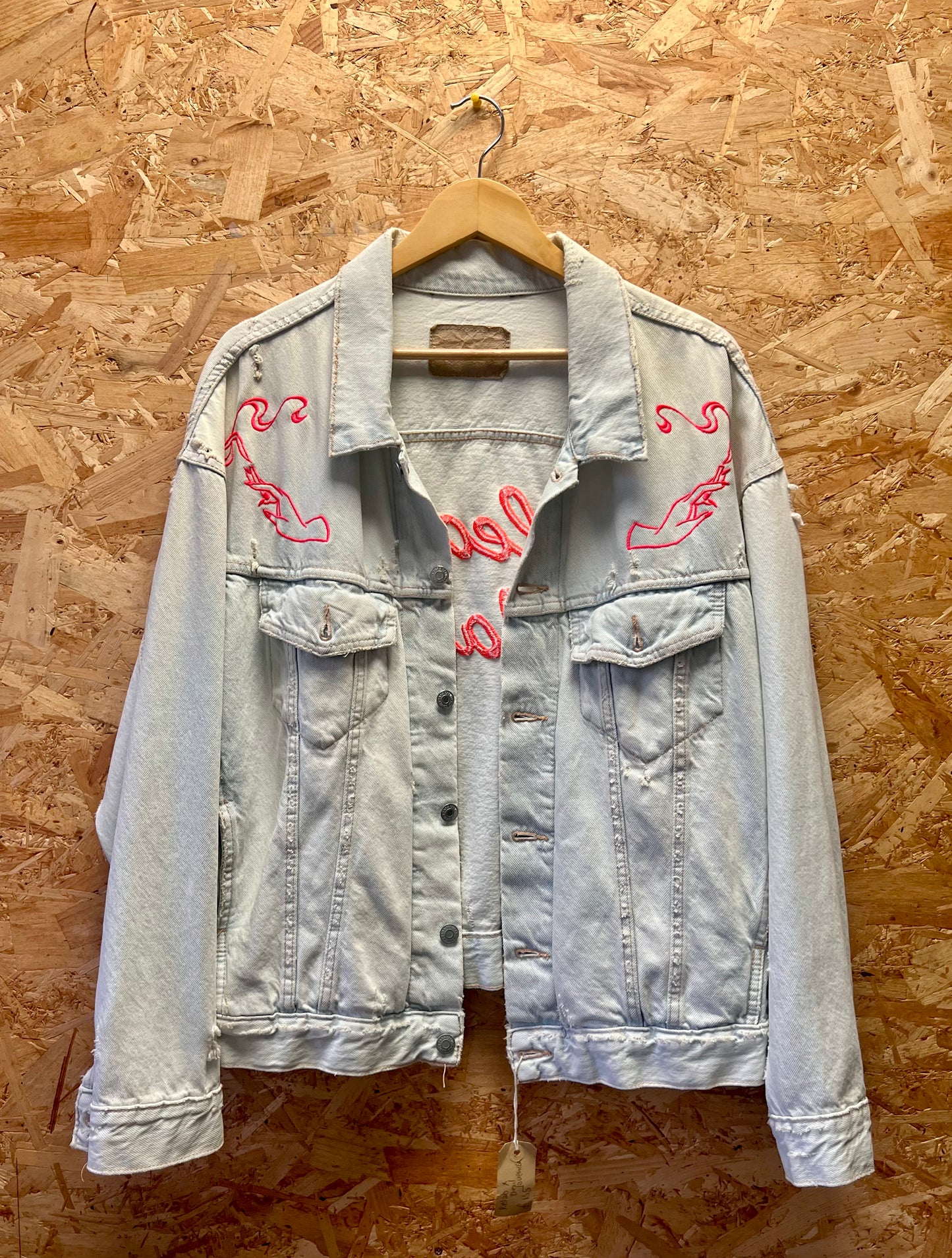 Please wait, Upcycled, Embriodery Denim Jacket by Relab