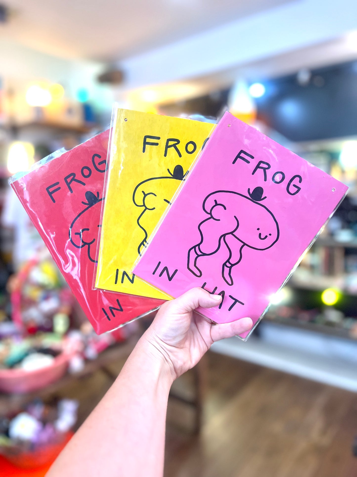 Frog In Hat Wooden Board Wall Art  by Don Brosbin