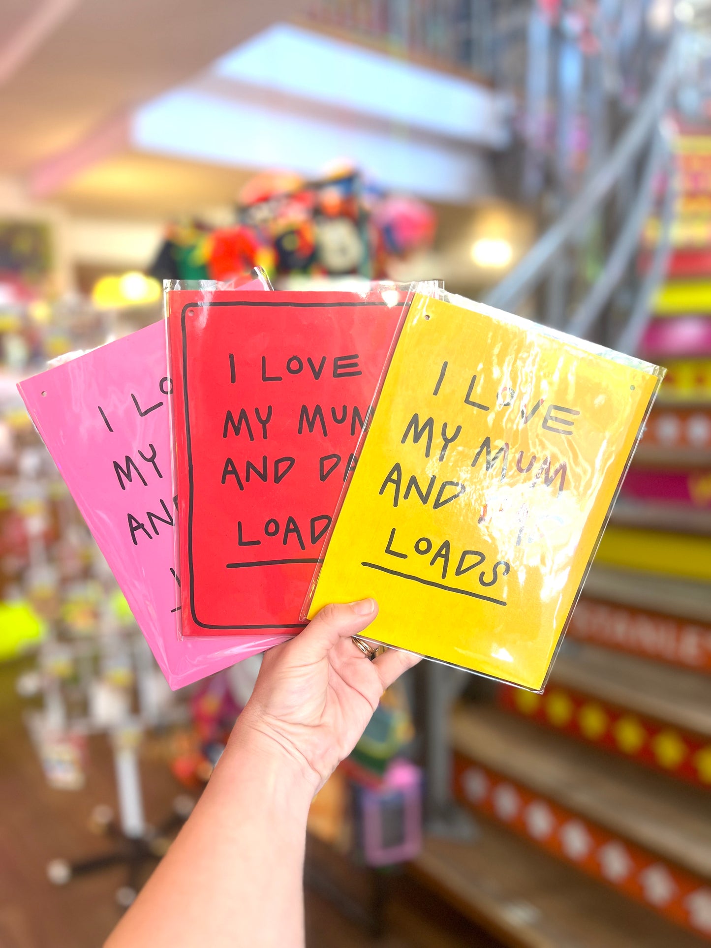 'I Love My Mum And Dad Loads' Wooden Board Wall Art  by Don Brosbin