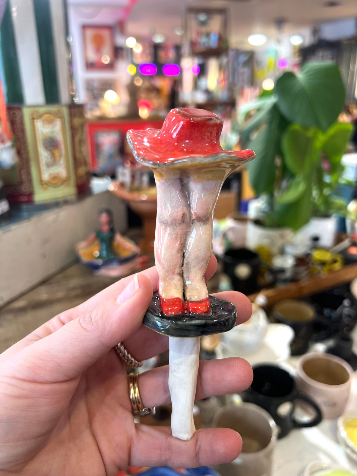 Ceramic Legs Figure Bottle Stopper By Christina Gregoriou