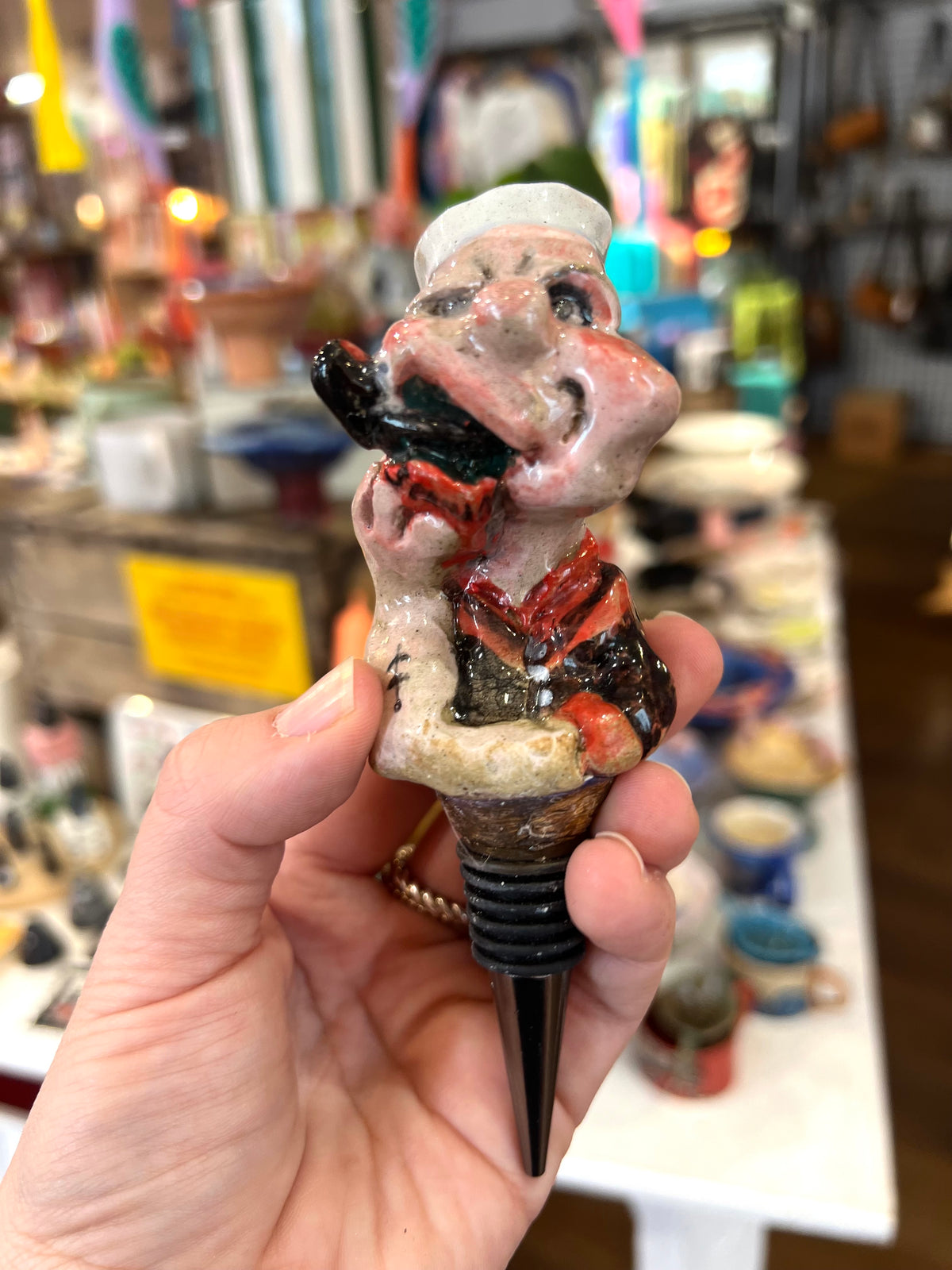 Popeye Sailor Figure Bottle Stopper By Christina Gregoriou