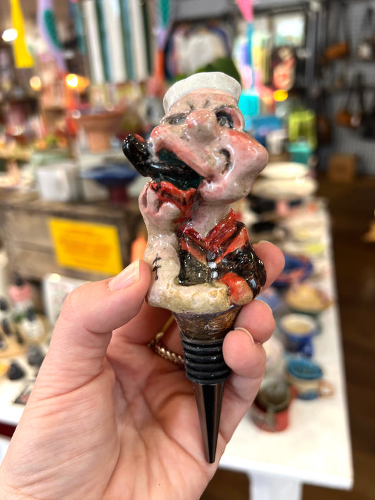 Popeye Sailor Figure Bottle Stopper By Christina Gregoriou
