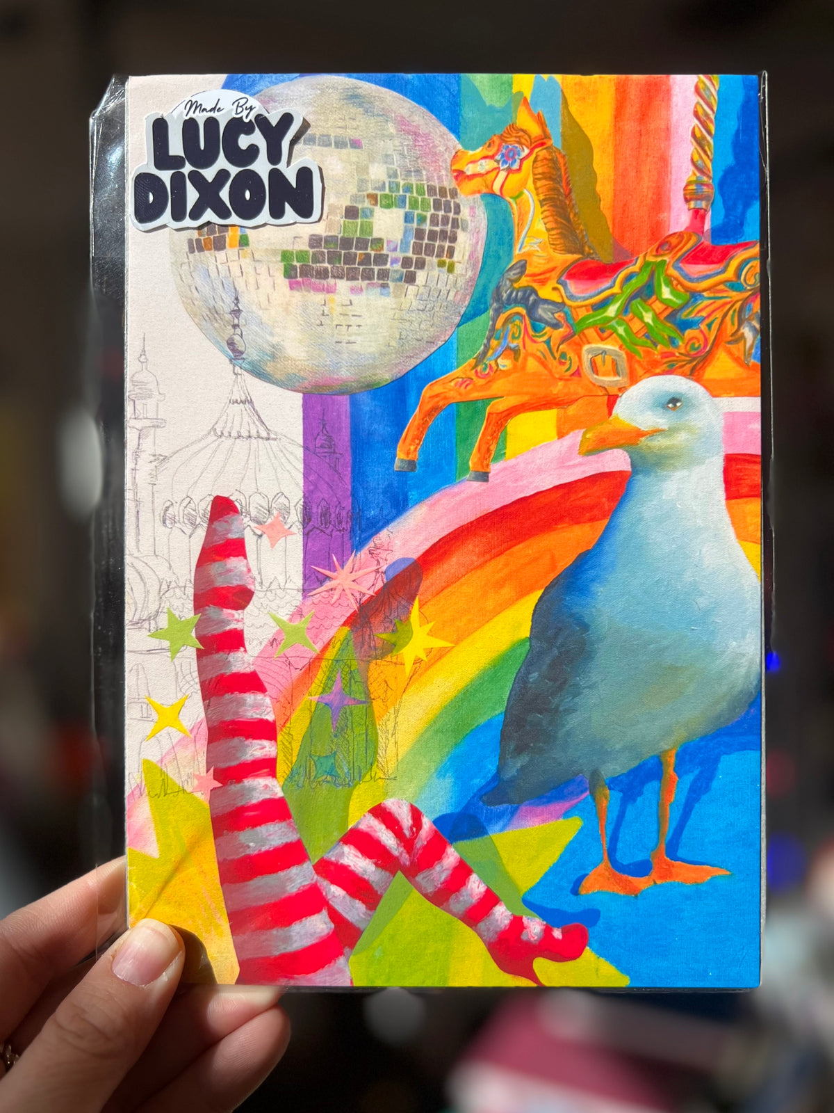 Brighton Mixed Media Painting Print By Lucy Dixon