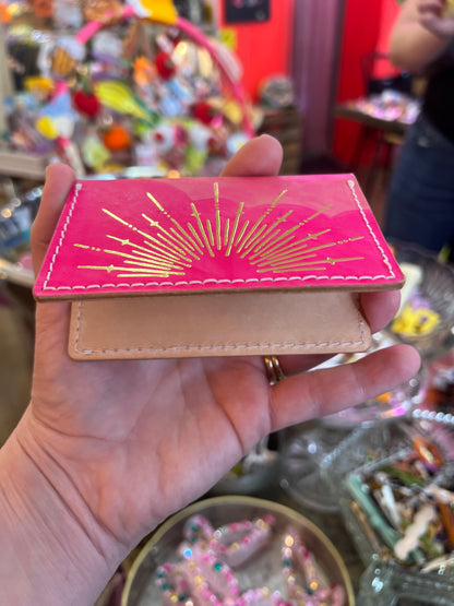 Leather Wallet With Sun Illustration by Open To Dreamers