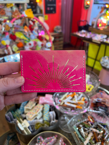 Leather Wallet With Sun Illustration by Open To Dreamers