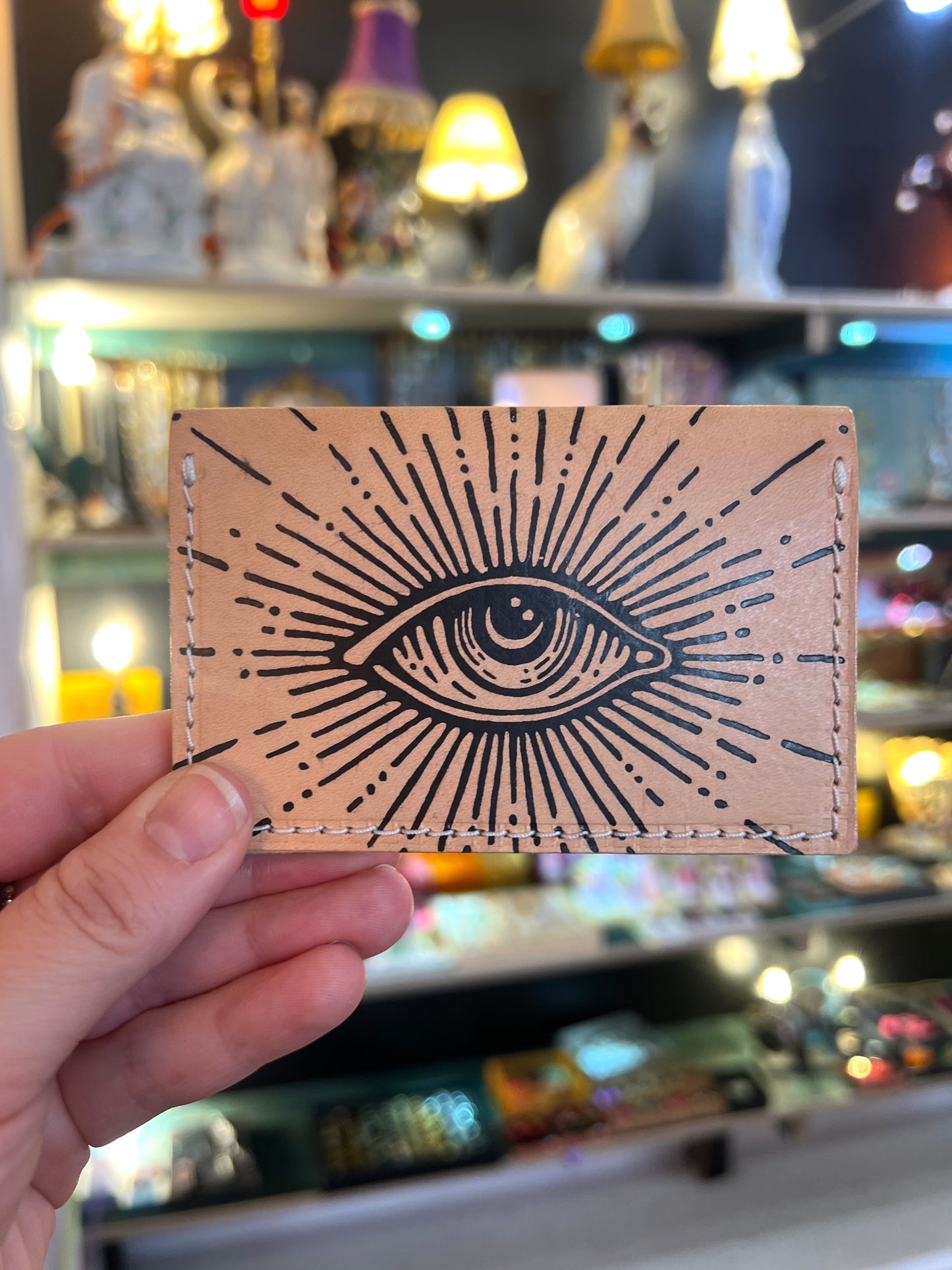 Leather Wallet With Eye Illustration by Open To Dreamers